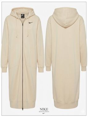 Nike Cream Full-Zip Extended Hooded Jacket